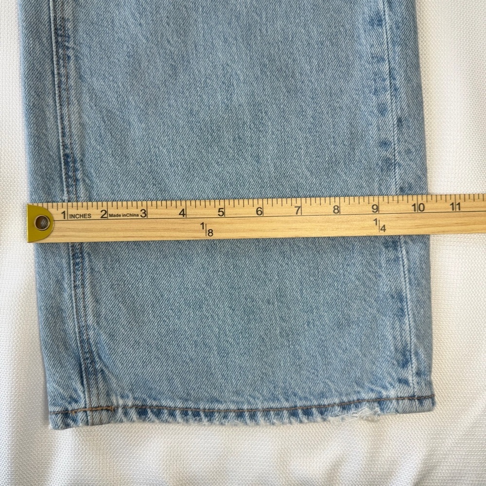 American Eagle Outfitters Light Blue Distressed Wide Leg Skater Jeans size 2 reg - Picture 5 of 11